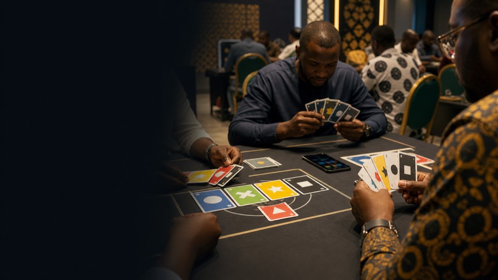 WajeGame WHOT League preview visual with WHOT cards and match-day atmosphere
