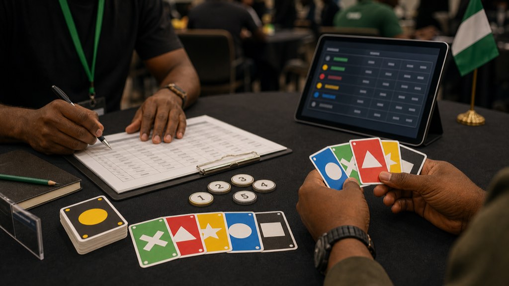 WHOT league planning desk with cards and operations notes